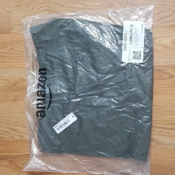 Goodthreads Flat Front Chicos Stretch 7" inseam Dark Green Mens 30 - Picture 5 of 7